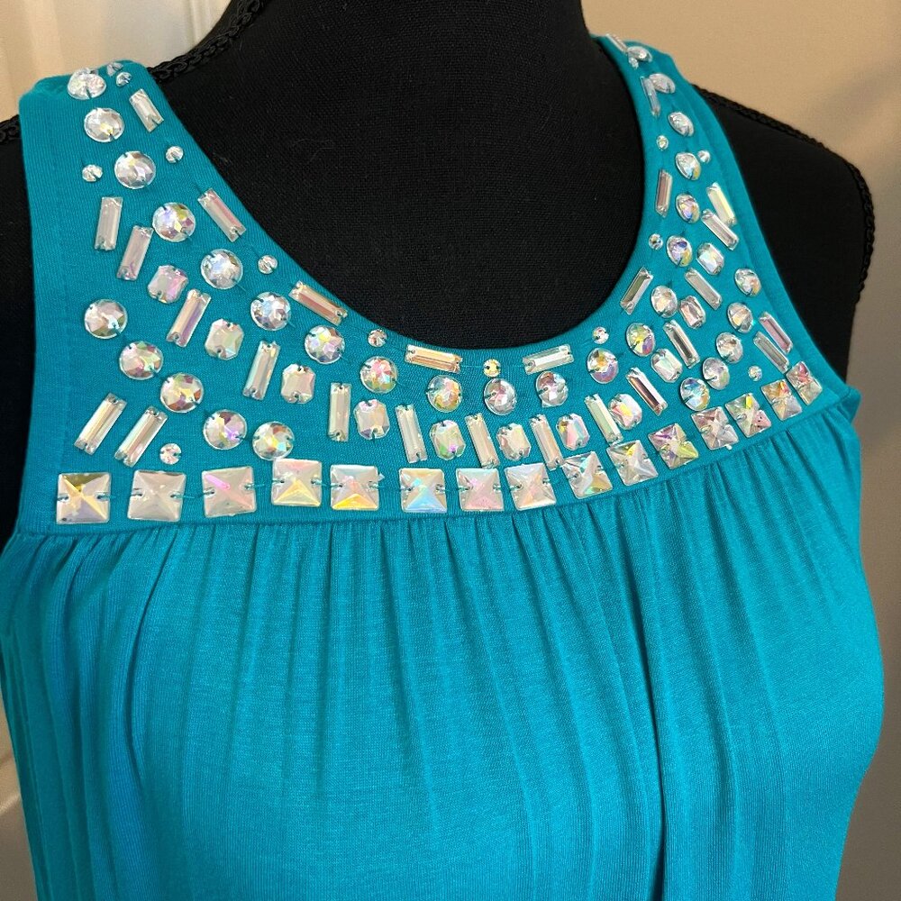 NEW LOOK Sky Blue Beaded Summer/Beach Dress